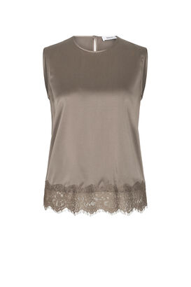 &Auml;rmellose Bluse aus Seidenstretch