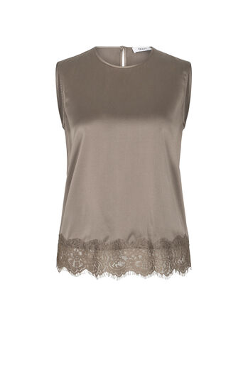 &Auml;rmellose Bluse aus Seidenstretch