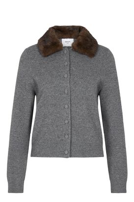 Cardigan mit Fake Fur Kragen