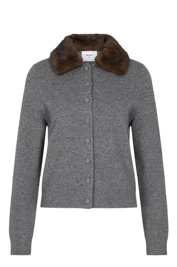Cardigan mit Fake Fur Kragen