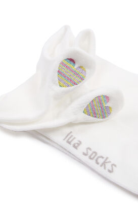 Sneakersocken mit Herz Applikation