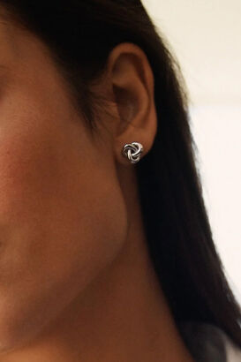 Ohrring Infinity Knot Studs L Silber 