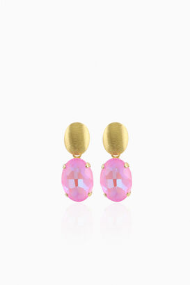Ohrringe Oval Strass Pendant
