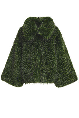 Faux Fur Jacke Kastanje